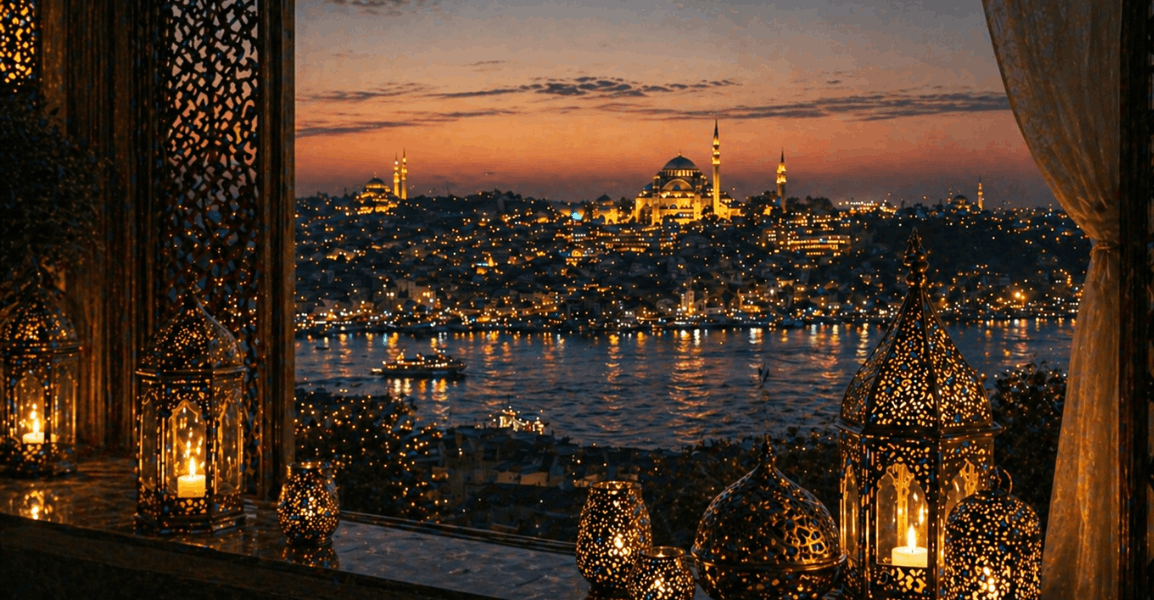 Vue d'Istanbul au crépuscule - inspiration orientale luxe